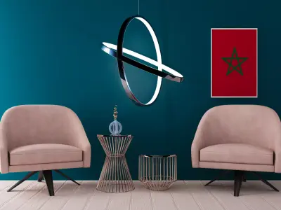 blue living room 3D model