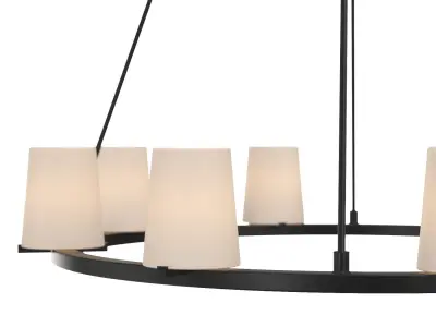 Pauillac Fabric Shade Round Chandelier 36in 3D model