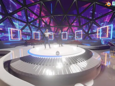 Sci-fi Rooftop Private Nightclub and Entertainment venue 3D model