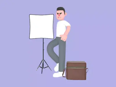 Stylized 3D Male Photographer Character - Confident Studio Pose 3D model