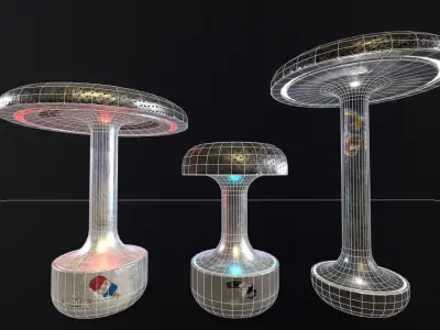 Sci-Fi Lamps  Low-poly 3D model