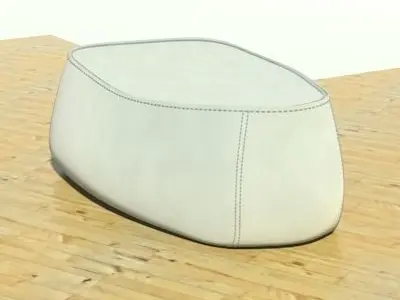 Fjord medium pouf stone White 3D model