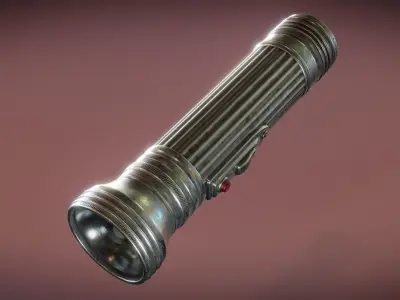 Vintage Flashlight Low-poly 3D model