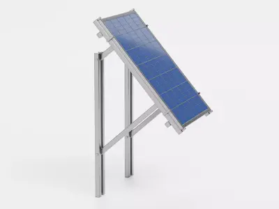 Solar Panel V2 - Polycrystalline Photovoltaic Modul with Stand 3D model