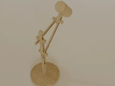 Wooden Desk Lamp Free low-poly 3D model