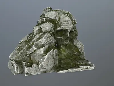 skull cave Low-poly 3D model 34