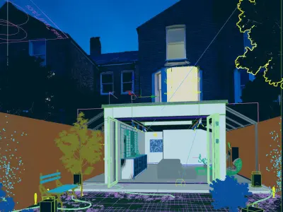 Kitchen extension - London Architecture Design Full scene 3D model