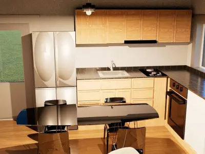 2 Bedroom 1 Bathroom House  3D Model 3D model