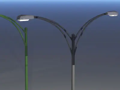 Street lamps set 3D model