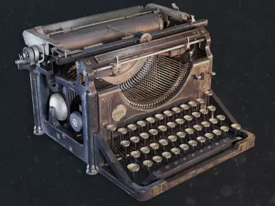 antique typewriter Low-poly 3D model