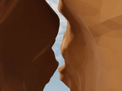 Isometric canyon walkthrough Low-poly 3D model