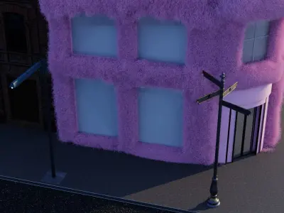 Cuty realistic fur house shop store or mall Low-poly 3D model