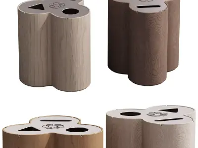 529 exterior and architecture 21 trash cans trio by materia 3D model