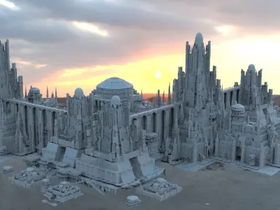 Babylon temple City structure 3D model