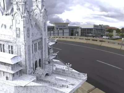 Fantasy Venice waterfront Temple 2 3D model
