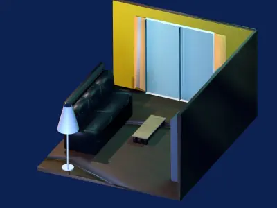 Isometric Living Room Free 3D model