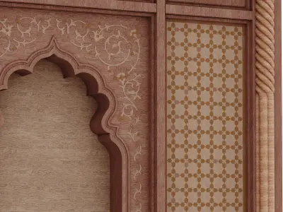 islamic arabic windows architectural element set 582 3D model