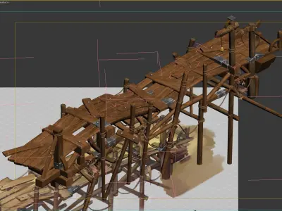 wooden Bridge 3D model