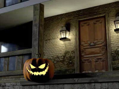 Scary Carved Pumpkin 3D model