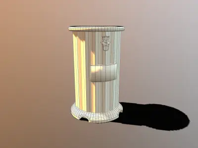 Trash Bin Stylized Low-poly 3D model