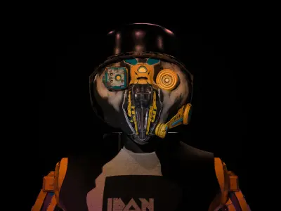Hard surface robot low poly FBX Low-poly 3D model