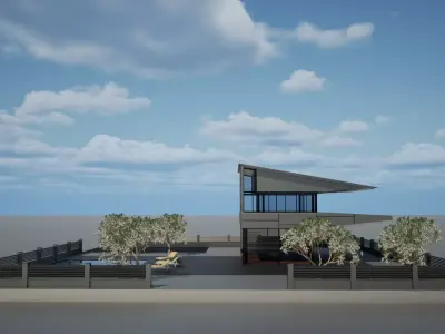 Modern house Low-poly 3D model 18