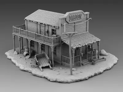 Old saloon 3D print model