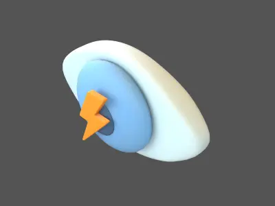 Eyes Symbol with Lighting v1 001 Low-poly 3D model