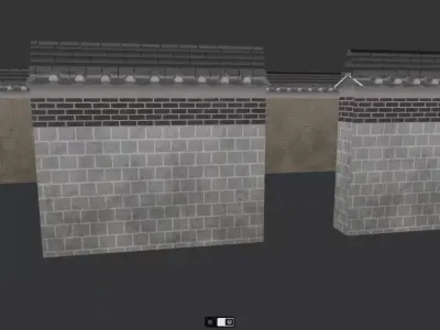 Korean Traditional Hanok Wall 02 - 2 more Texture sets Low-poly 3D model