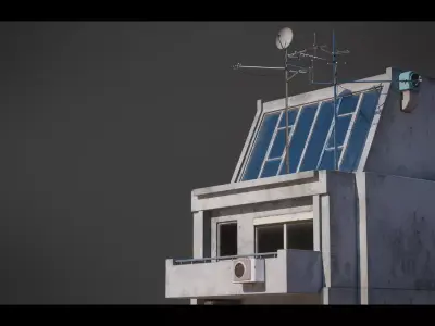 Dystopian Cyberpunk Building 13 Low-poly 3D model