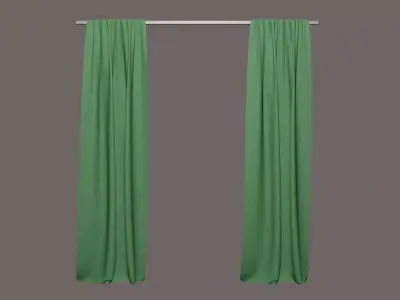 Curtains Green 3D model