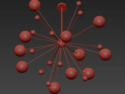 TIMELESS modern sputnik chandelier 3D model