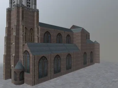 Den Haags Delfts Church Low-poly 3D model
