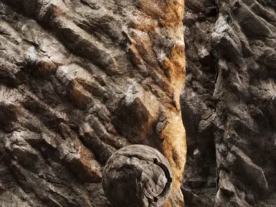 H125 Rock Cliff - PBR - 4K - Seamless - SBSAR Texture