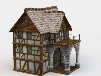 House medieval - medieval Low-poly 3D model