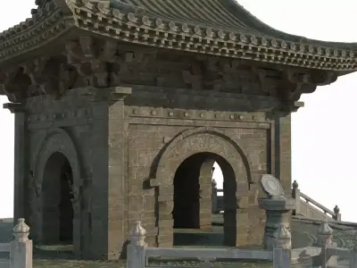 Ancient Asian Architectural Divination Platform 3D model