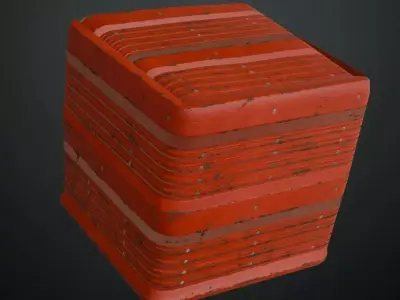 Red Steel Container PBR Seamless Texture