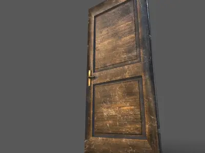 Old Wood Door Low-poly 3D model