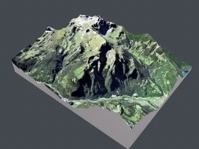Mountain landscape  Sulegg Alps Switzerland 3D model