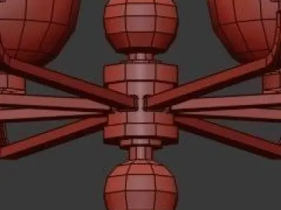 Untitled light brass chandelier 3D model