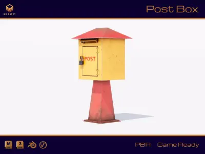Post Box Low-poly 3D model