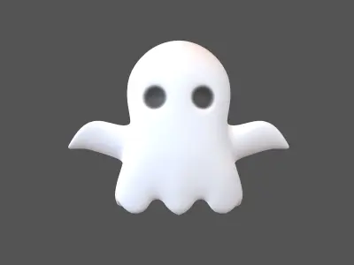 Cartoon Ghost v1 001 Low-poly 3D model