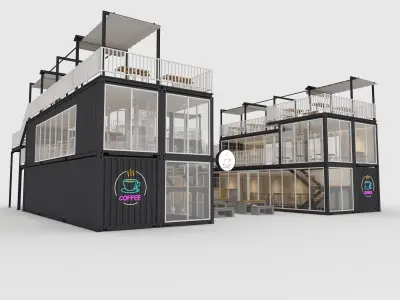 Collection Container Cafe 2 3D Model Pack