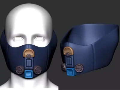 gas mask helmet scifi high poly sculpt 3D model ver 4 3D model