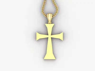 Light Gold 18K Cross Pendant 1CP096 3D print model