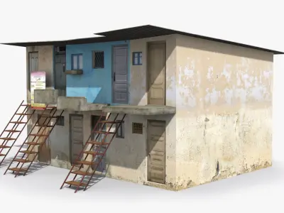 Slum q house Low-poly 3D model