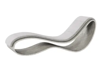 Agua Concrete Chaise Lounge 3D model