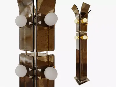 Palm Floor Lamp Blue Green Works 3D model