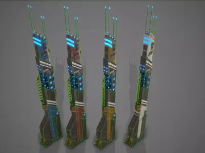 Sci-Fi Building-14 Low-poly 3D model