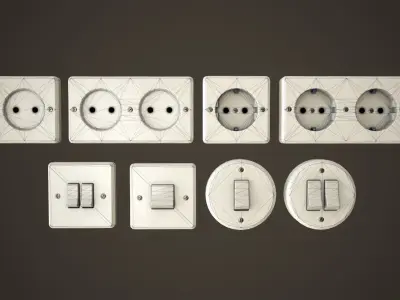 Switches and sockets Low-poly 3D model